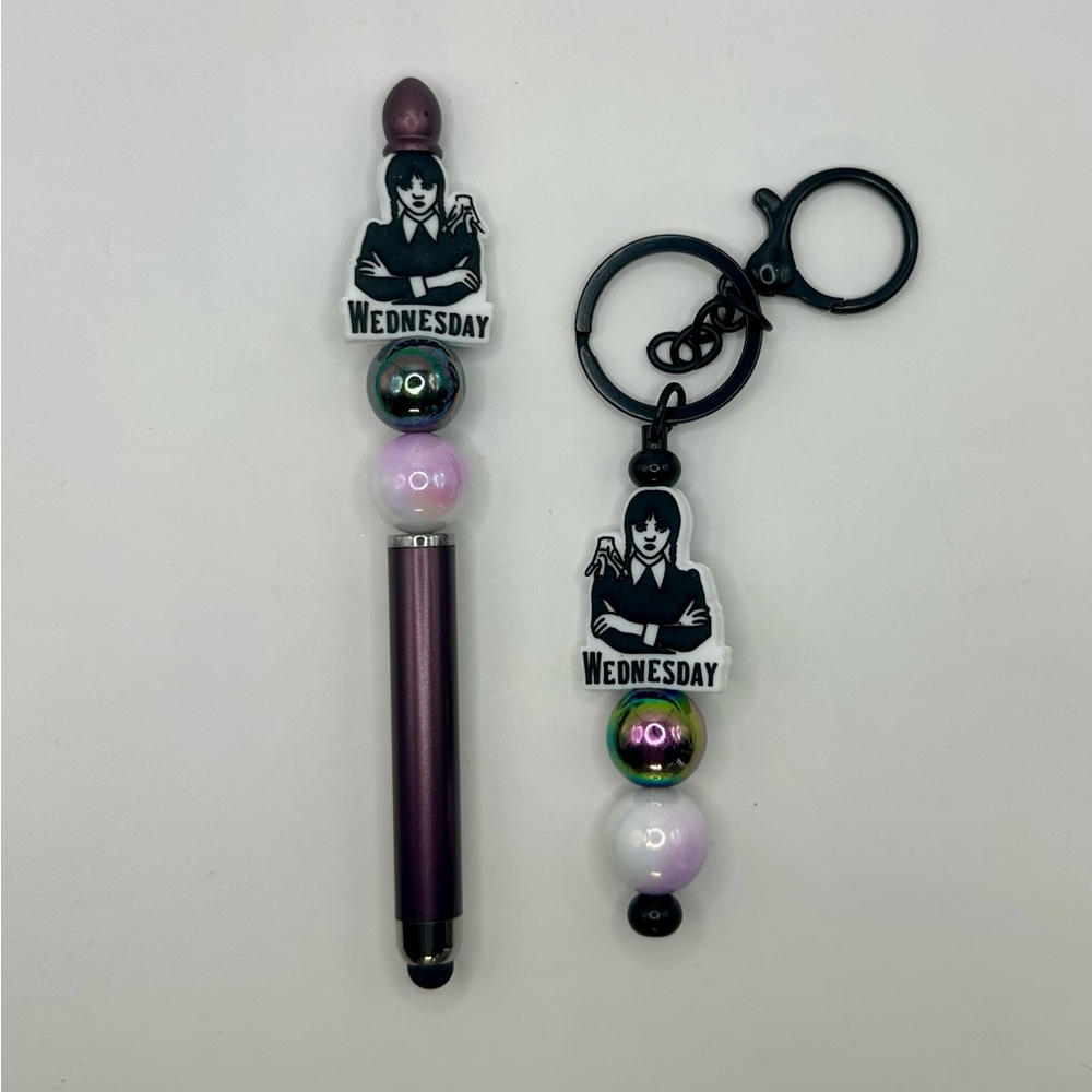 Purple Stylus/Pen in one combo + Keychain Set